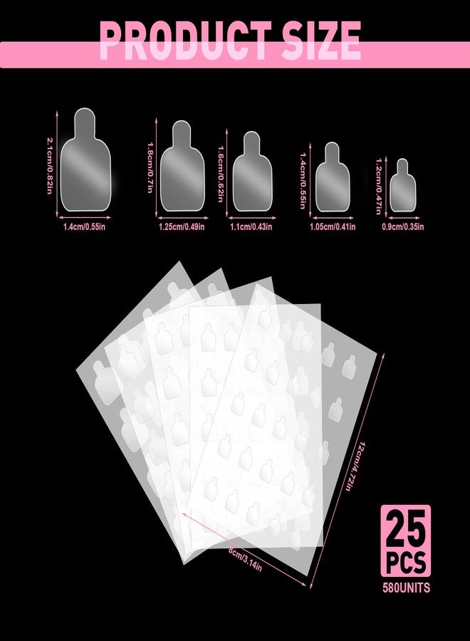 TRESSON Nail Repair Patches for Damaged Nails - 580 Units Pre-cut Nail Repair for Fixation& isolationlayer, Recovery Protective layer for Acrylic Various Sizes Easy to Use and InvisibleInstant - Image 2